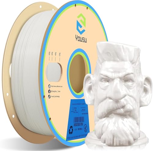 YOUSU PVB Filament 1.75 mm for 3D Printer and 3D Pen 1 kg (2.2 lbs), Printing as Easy as PLA Filament, Can Be Polished with Alcohol to Get a Smooth Surface,PVB Weiß von Yousu