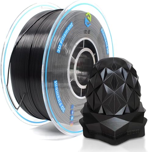 YOUSU Schwarz PLA Filament 1.75mm 1kg,3D Drucker Filament Maßgenauigkeit +/- 0.03mm,Glatter Druck Passend für die Meisten Drucker von Yousu