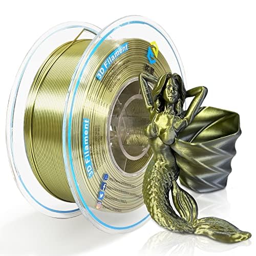 YOUSU Zweifarbig PLA Filament,3D Drucker Filament 1,75mm(﹢/-0,03mm), Seiden Silber/Bronze Zweifarbig Filament, Passend für die Meisten FDM Drucker, 1 kg/2.2 lbs von Yousu