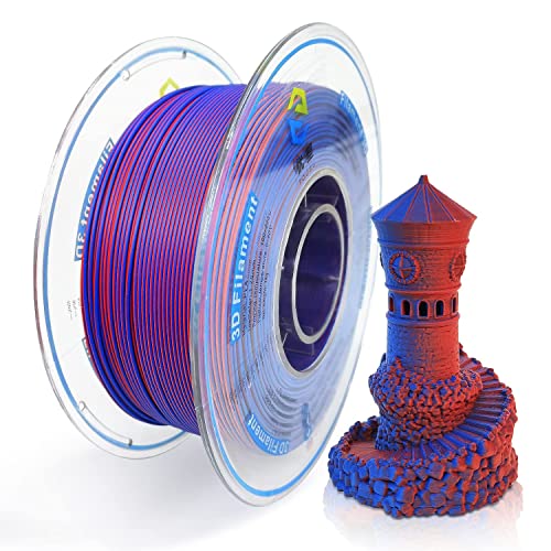 YOUSU 3D-Drucker-Filament, PLA Matt Rot/Blau, 1.75mm, 1kg (2.2LBS), Maßgenauigkeit +/-0.03mm von Yousu