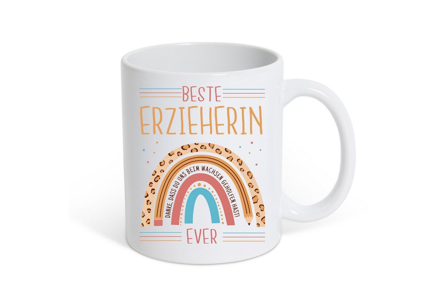 Youth Designz Tasse Beste Erzieherin Ever Kaffeetasse Geschenk und Süßem Spruch, Keramik, mit trendigem Druck von Youth Designz