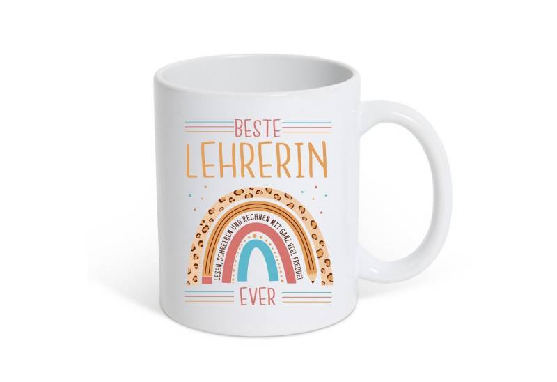 Youth Designz Tasse Beste Lehrerin Ever Kaffeetasse Geschenk mit Süßem Spruch, Keramik, mit Liebem Spruch von Youth Designz