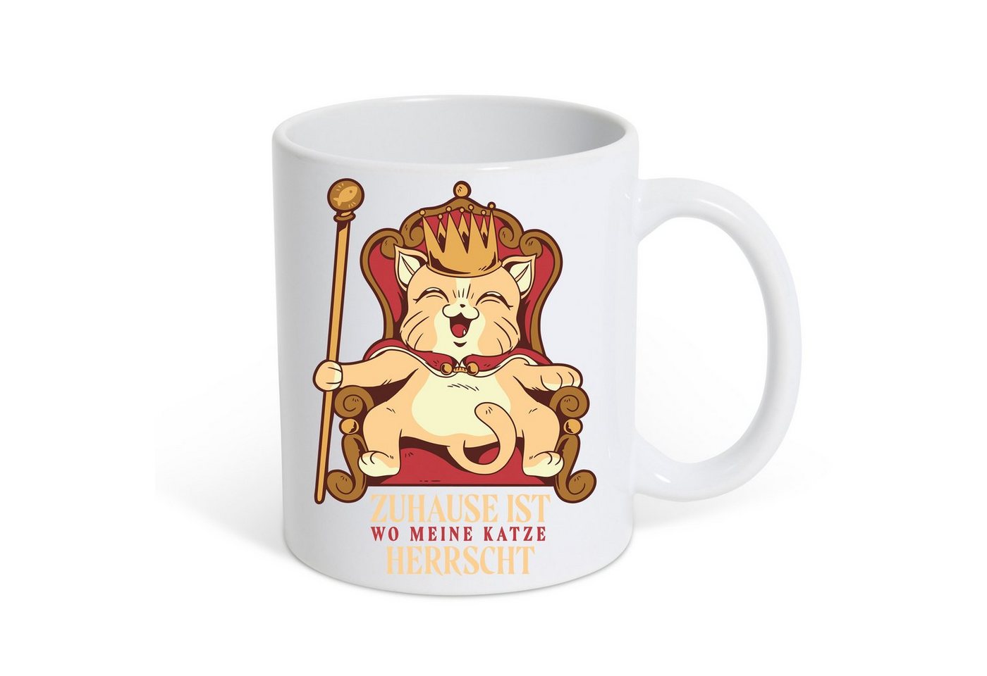 Youth Designz Tasse Cat King Kaffeetasse Geschenk, Keramik, mit süßem Print von Youth Designz