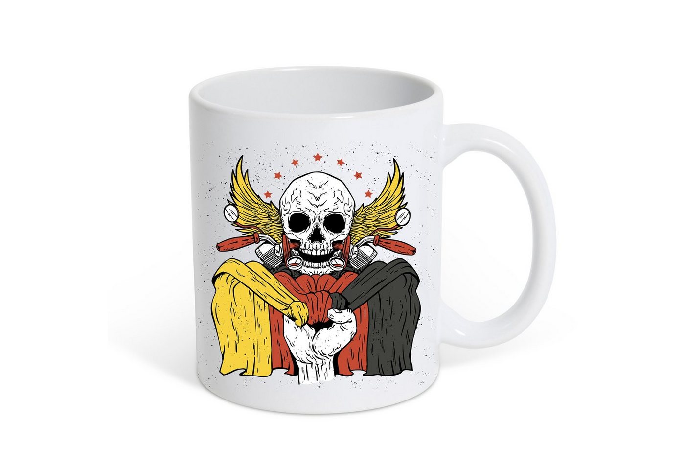 Youth Designz Tasse German Biker Skull Kaffeetasse Geschenk, Keramik, mit modischem Print von Youth Designz