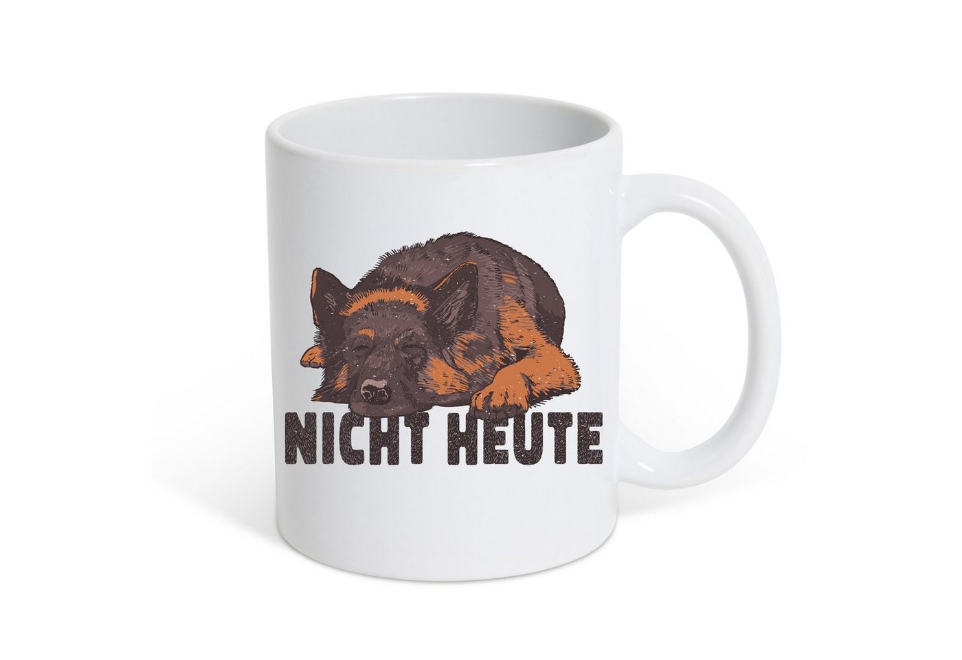 Youth Designz Tasse Hund Nicht Heute Schäferhund Kaffeetasse Geschenk, Keramik, mit lustigem Spruch von Youth Designz