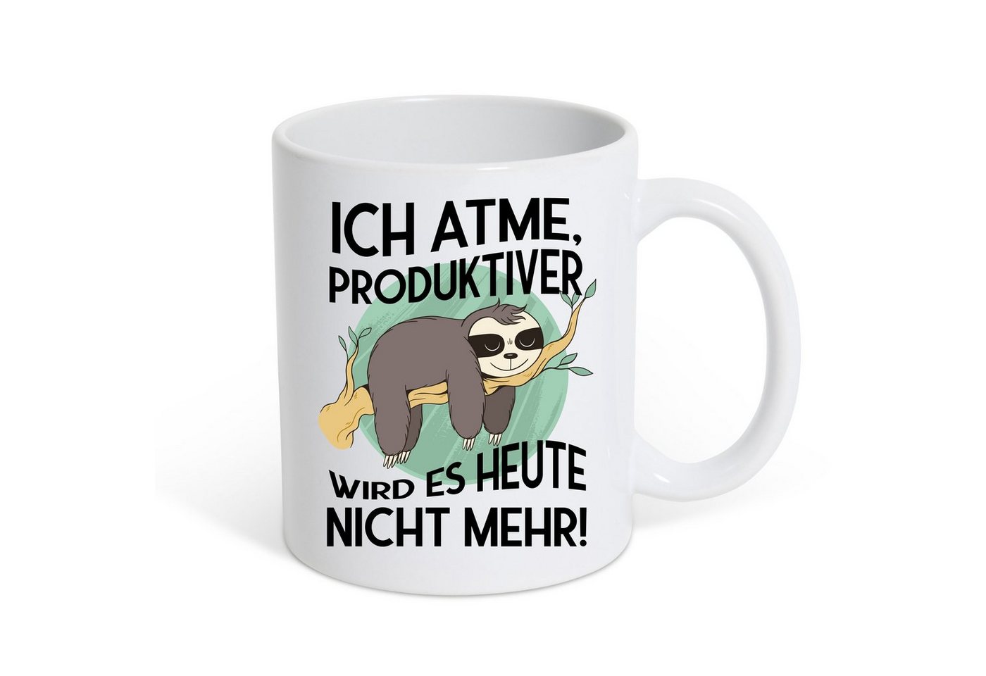 Youth Designz Tasse Ich atme, Produktiver wird es heute nicht mehr Kaffeetasse Geschenk, Keramik, mit lustigem Print von Youth Designz