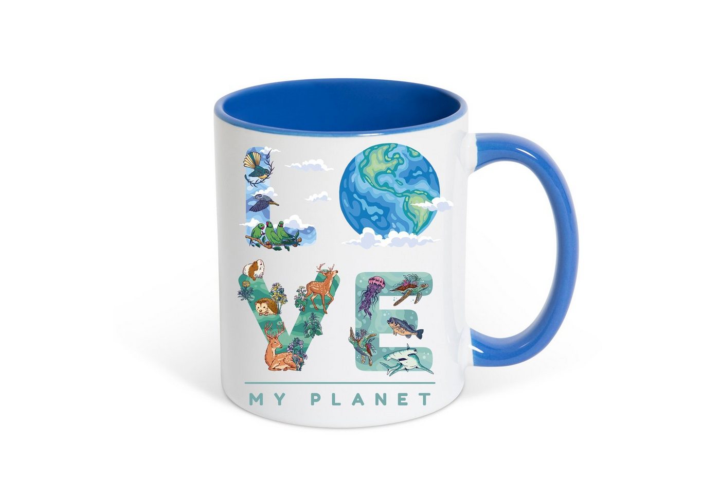 Youth Designz Tasse Love My Planet Kaffeetasse Geschenk, Keramik, mit trendigem Frontprint von Youth Designz