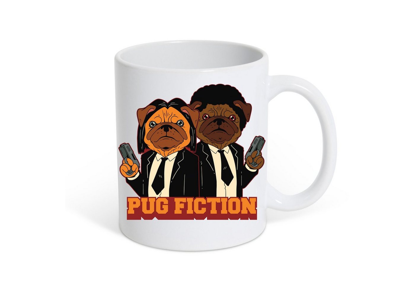 Youth Designz Tasse Pug Fiction Kaffeetasse Geschenk, Keramik, mit lustigem Print von Youth Designz