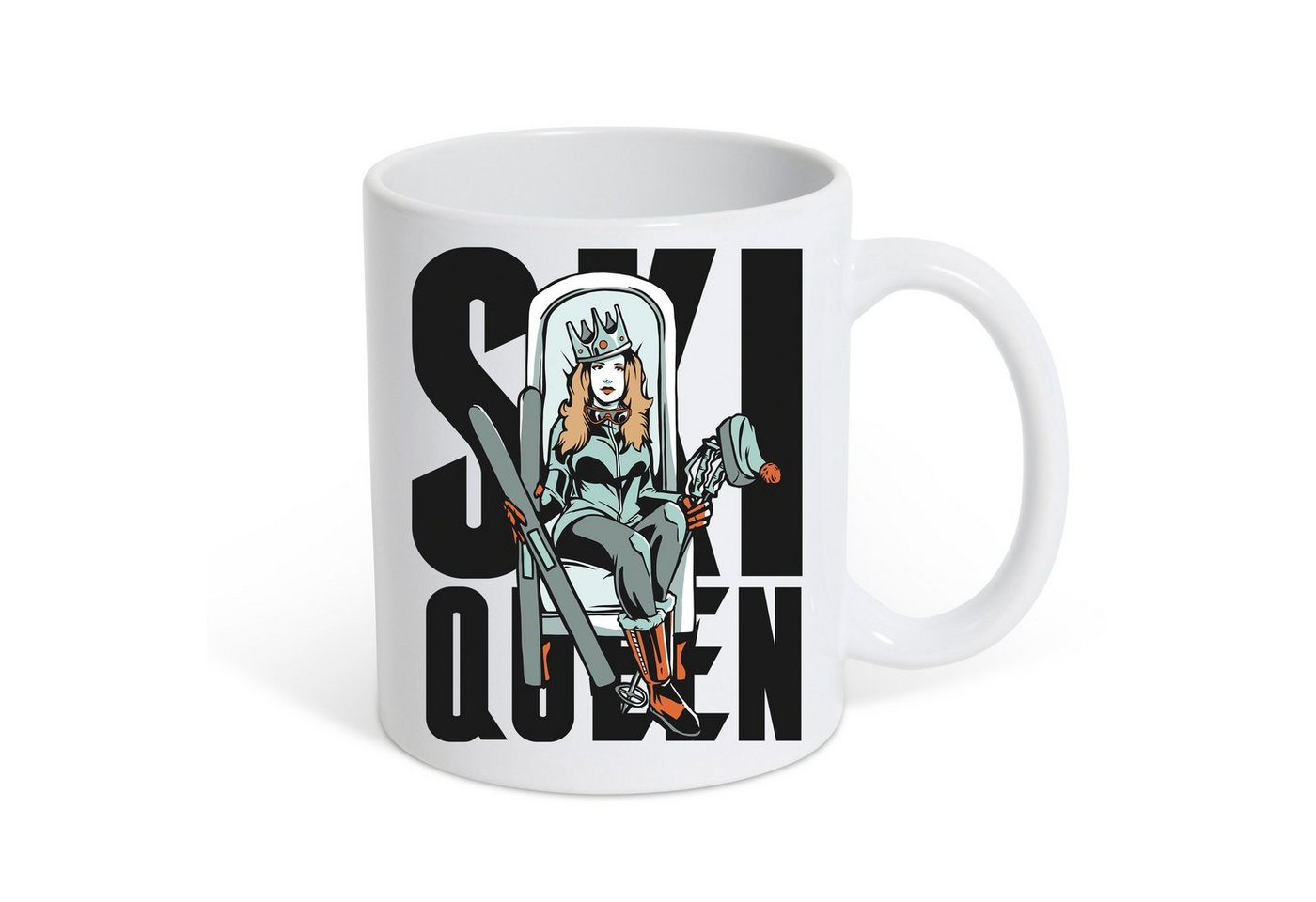 Youth Designz Tasse Ski Queen Kaffeetasse Geschenk, Keramik, mit trendigem Print von Youth Designz