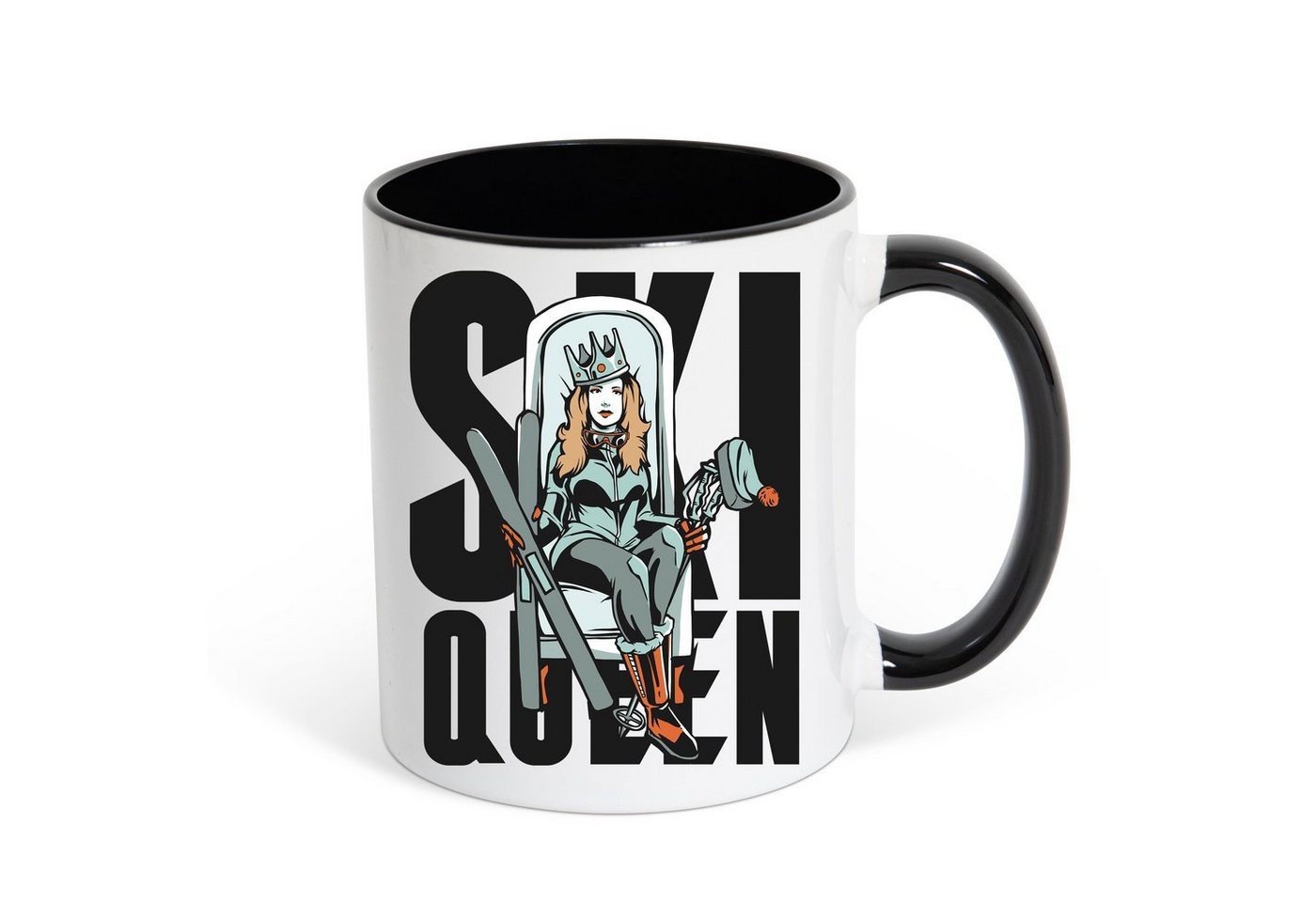 Youth Designz Tasse Ski Queen Kaffeetasse Geschenk, Keramik, mit trendigem Print von Youth Designz