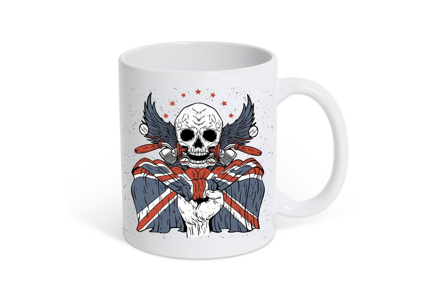 Youth Designz Tasse Uk Biker Skull Kaffeetasse Geschenk, Keramik, mit trendigem Frontprint von Youth Designz