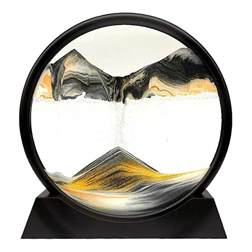 12in 3D Moving Sand Art Picture Glass Sanduhr Room Decor Deep Sea Sandscape In Motion Display Quicksand Painting Art Ornaments,A,12inch 28cmX26cm von Youther