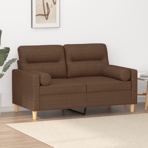 Youuihom 2-Sitzer-Sofa mit Zierkissen Braun 120 cm Stoff Küchensofa Schlafcouch Big Sofa Kleines Sofa für Esszimmer Wohnzimmer Balkon Jugendzimmer Youuihom 2-Sitzer-Sofa mit Zierkissen Braun 120 cm Stoff Küchensofa Schlafcouch Big Sofa Kleines Sofa für Esszimmer Wohnzimmer Balkon Jugendzimmer von Youuihom