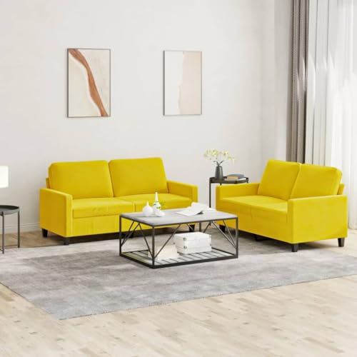 Youuihom 2-TLG. Sofagarnitur mit Kissen Gelb Samt Kleines Sofa Schlafsofa Sessel Wohnzimmer Balkon Sofa für Esszimmer Wohnzimmer Jugendzimmer Balkon Youuihom 2-TLG. Sofagarnitur mit Kissen Gelb Samt Kleines Sofa Schlafsofa Sessel Wohnzimmer Balkon Sofa für Esszimmer Wohnzimmer Jugendzimmer Balkon von Youuihom