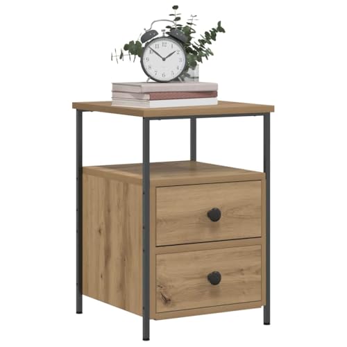Youuihom 2er Set Nachttische Beistelltische aus Holzwerkstoff Artisan-Eiche 34x35,5x50 cm mit 2 Schubladen Elegantes Design Stabil für Schlafzimmer Youuihom 2er Set Nachttische Beistelltische aus Holzwerkstoff Artisan-Eiche 34x35,5x50 cm mit 2 Schubladen Elegantes Design Stabil für Schlafzimmer von Youuihom