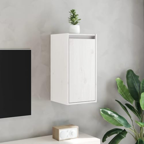 Youuihom 2er Set Wandschränke Weiß 30x30x60 cm Massivholz Kiefer Schwebende Regale für Wohnzimmer Bad – Robustes Design zur Wandmontage von Youuihom