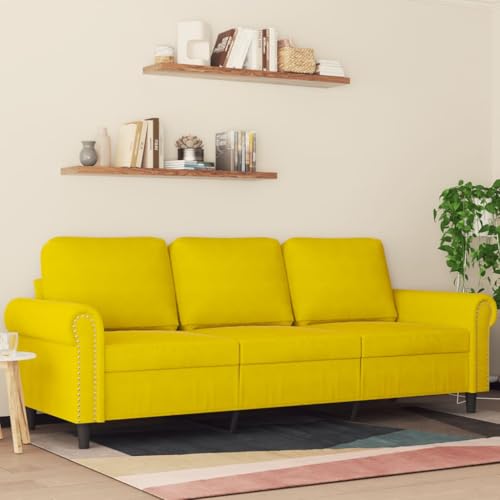 Youuihom 3-Sitzer-Sofa Gelb 180 cm Samt Küchensofa Outdoor Sofa Sessel Wohnzimmer Cauchsofa für Esszimmer Jugendzimmer Wohnzimmer Balkon Youuihom 3-Sitzer-Sofa Gelb 180 cm Samt Küchensofa Outdoor Sofa Sessel Wohnzimmer Cauchsofa für Esszimmer Jugendzimmer Wohnzimmer Balkon von Youuihom