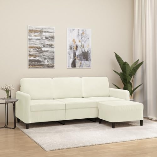 Youuihom 3-Sitzer-Sofa mit Hocker Creme 180 cm Samt Kleine Couch Schlafcouch Loungesessel Outdoor Cauchsofa für Esszimmer Balkon Wohnzimmer Jugendzimmer Youuihom 3-Sitzer-Sofa mit Hocker Creme 180 cm Samt Kleine Couch Schlafcouch Loungesessel Outdoor Cauchsofa für Esszimmer Balkon Wohnzimmer Jugendzimmer von Youuihom