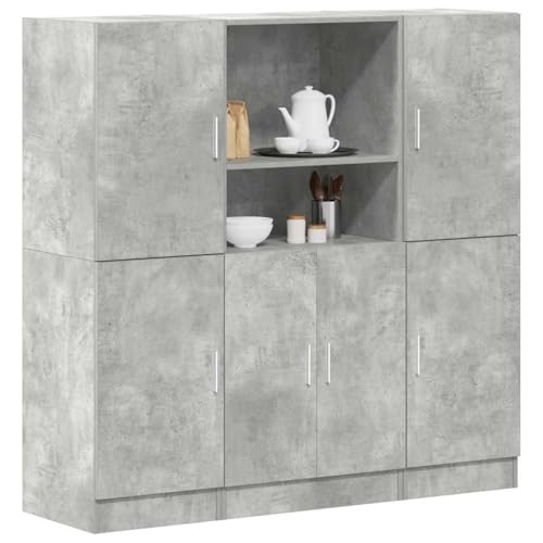 Youuihom 3-TLG Küchenschrank-Set Betongrau Holzwerkstoff Wandregal Schmal 133x41.5x131.5cm mit Türen und Ablagen Robust Langlebig für Küche Büro Restaurant Youuihom 3-TLG Küchenschrank-Set Betongrau Holzwerkstoff Wandregal Schmal 133x41.5x131.5cm mit Türen und Ablagen Robust Langlebig für Küche Büro Restaurant von Youuihom