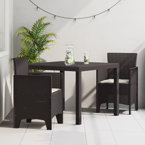 Youuihom 3-TLG. Garten Essgruppe aus Poly Rattan Braun mit Bankpolster Outdoor Essset für Balkon Terrasse oder Garten Modernes Design & Robuste Bauweise Youuihom 3-TLG. Garten Essgruppe aus Poly Rattan Braun mit Bankpolster Outdoor Essset für Balkon Terrasse oder Garten Modernes Design & Robuste Bauweise von Youuihom
