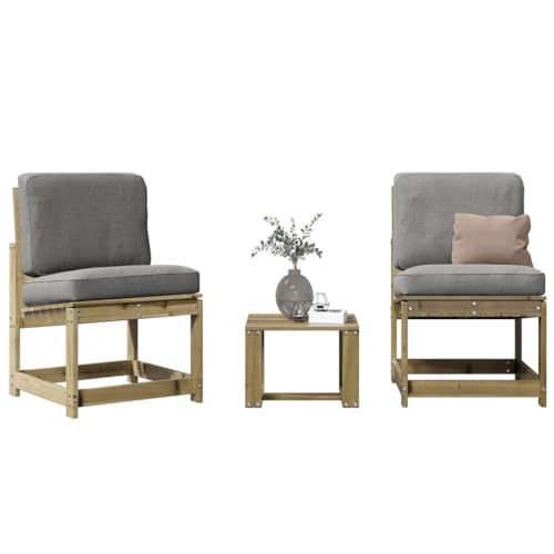 Youuihom 3-TLG. Garten-Lounge-Set Kiefernholz Imprägniert Camping-Stühle Gartenstühle Loungesessel Outdoor Balkonstuhl für Camping Balkon Strand Garten von Youuihom