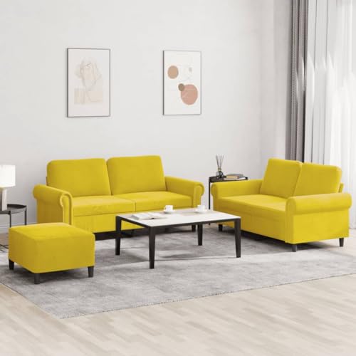 Youuihom 3-TLG. Sofagarnitur mit Kissen Gelb Samt Kleines Sofa Schlafsofa Kleine Sofa Cauchsofa für Esszimmer Wohnzimmer Küchen Jugendzimmer Youuihom 3-TLG. Sofagarnitur mit Kissen Gelb Samt Kleines Sofa Schlafsofa Kleine Sofa Cauchsofa für Esszimmer Wohnzimmer Küchen Jugendzimmer von Youuihom