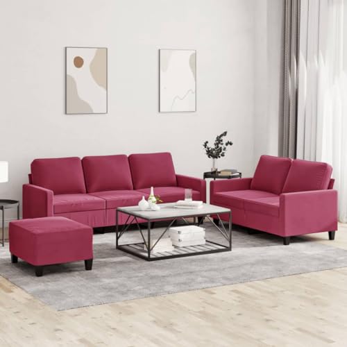 Youuihom 3-TLG. Sofagarnitur mit Kissen Weinrot Samt Lounge Sofa Schlafsofa Sessel Wohnzimmer Cauchsofa für Balkon Esszimmer Küchen Jugendzimmer Youuihom 3-TLG. Sofagarnitur mit Kissen Weinrot Samt Lounge Sofa Schlafsofa Sessel Wohnzimmer Cauchsofa für Balkon Esszimmer Küchen Jugendzimmer von Youuihom