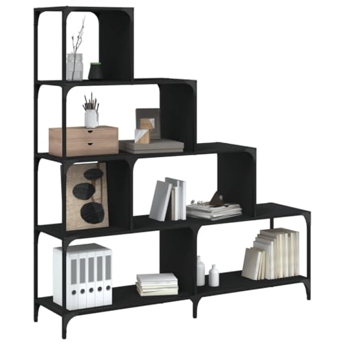 Youuihom 4-Etagen Bücherregal Schwarz Schmal Hoch aus Holzwerkstoff und Pulverbeschichtetem Stahl 139x33,5x149 cm Platzsparendes Design für Ordnung in Wohnzimmer Büro Schlafzimmer Youuihom 4-Etagen Bücherregal Schwarz Schmal Hoch aus Holzwerkstoff und Pulverbeschichtetem Stahl 139x33,5x149 cm Platzsparendes Design für Ordnung in Wohnzimmer Büro Schlafzimmer von Youuihom