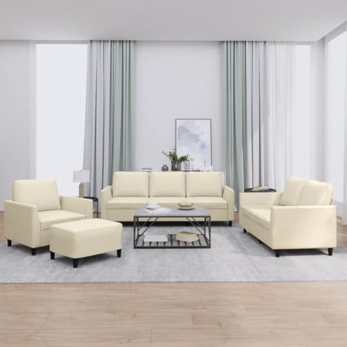 Youuihom 4-TLG. Sofagarnitur mit Kissen Creme Kunstleder Balkon Couch Schlafcouch Outdoor Couch Cauchsofa für Wohnzimmer Jugendzimmer Balkon Esszimmer Youuihom 4-TLG. Sofagarnitur mit Kissen Creme Kunstleder Balkon Couch Schlafcouch Outdoor Couch Cauchsofa für Wohnzimmer Jugendzimmer Balkon Esszimmer von Youuihom