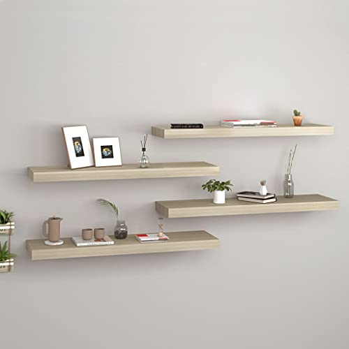 Youuihom 4er Set Schwebendes Wandregal Eiche 80x23,5x3,8 cm Schmal Bücherregal mit Unsichtbarer Montage für Wohnzimmer Bad Küche Deko Youuihom 4er Set Schwebendes Wandregal Eiche 80x23,5x3,8 cm Schmal Bücherregal mit Unsichtbarer Montage für Wohnzimmer Bad Küche Deko von Youuihom