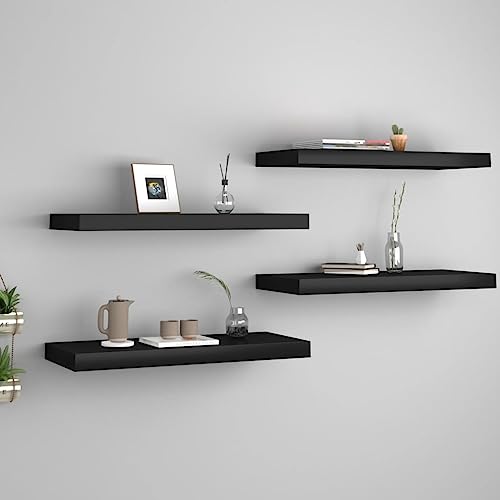 Youuihom 4er Set Schweberegale Schwarz 60x23,5x3,8cm Wandregal Schwebend Unsichtbare Montage Waben-MDF Metall Regal für Wanddeko Bücher Zimmer Youuihom 4er Set Schweberegale Schwarz 60x23,5x3,8cm Wandregal Schwebend Unsichtbare Montage Waben-MDF Metall Regal für Wanddeko Bücher Zimmer von Youuihom