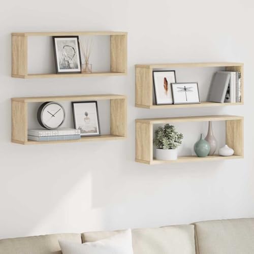 Youuihom 4er Set Wandregal Würfel Sonoma-Eiche Holzwerkstoff 60x15x23 cm mit unsichtbarer Montage für dekorative Aufbewahrung in Wohnzimmer Bad oder Küche Youuihom 4er Set Wandregal Würfel Sonoma-Eiche Holzwerkstoff 60x15x23 cm mit unsichtbarer Montage für dekorative Aufbewahrung in Wohnzimmer Bad oder Küche von Youuihom