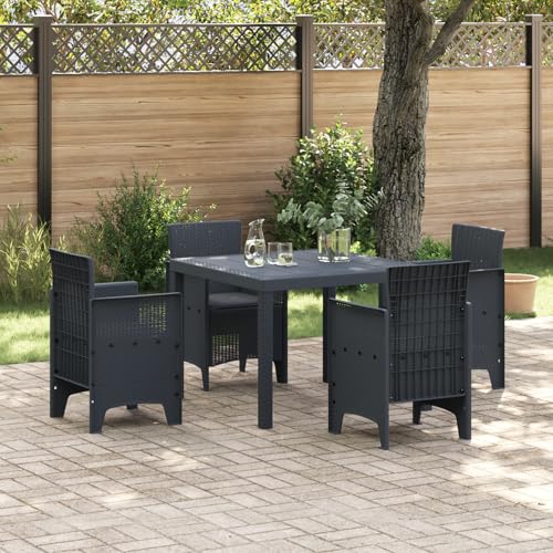 Youuihom 5-TLG. Garten Essgruppe Anthrazit Modernes Poly Rattan Set mit Kissen UV-beständig & Wasserfest für Terrasse Balkon und Garten Youuihom 5-TLG. Garten Essgruppe Anthrazit Modernes Poly Rattan Set mit Kissen UV-beständig & Wasserfest für Terrasse Balkon und Garten von Youuihom