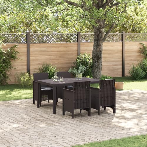 Youuihom 5-teiliges Garten Essgruppe Set Braun Modernes Poly Rattan Esszimmergarnitur mit Kissen Wetterfest und Langlebig für Balkon Terrasse und Garten Youuihom 5-teiliges Garten Essgruppe Set Braun Modernes Poly Rattan Esszimmergarnitur mit Kissen Wetterfest und Langlebig für Balkon Terrasse und Garten von Youuihom