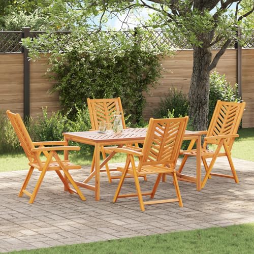 Youuihom 5-teiliges Garten Esszimmer Set aus massivem Akazienholz Klappbarer Esstisch mit 4 Stühlen Rustikales Design für Balkon Terrasse und Garten Youuihom 5-teiliges Garten Esszimmer Set aus massivem Akazienholz Klappbarer Esstisch mit 4 Stühlen Rustikales Design für Balkon Terrasse und Garten von Youuihom