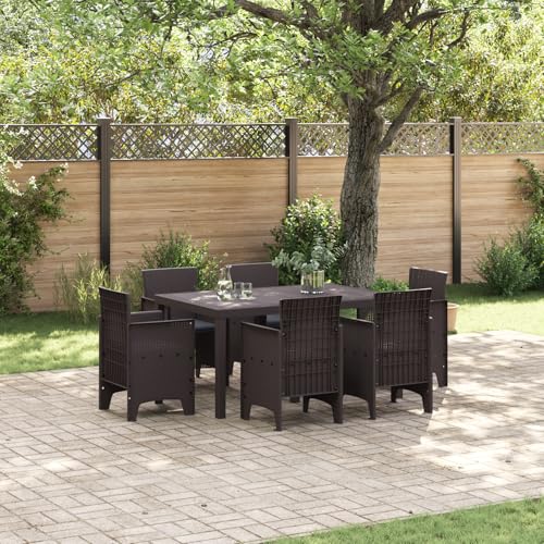 Youuihom 7-teiliges Garten Essset aus Poly Rattan Braun Modernes Design Wetterfest & Robust mit Kissen Platz für 6 Personen für Balkon Terrasse und Garten Youuihom 7-teiliges Garten Essset aus Poly Rattan Braun Modernes Design Wetterfest & Robust mit Kissen Platz für 6 Personen für Balkon Terrasse und Garten von Youuihom