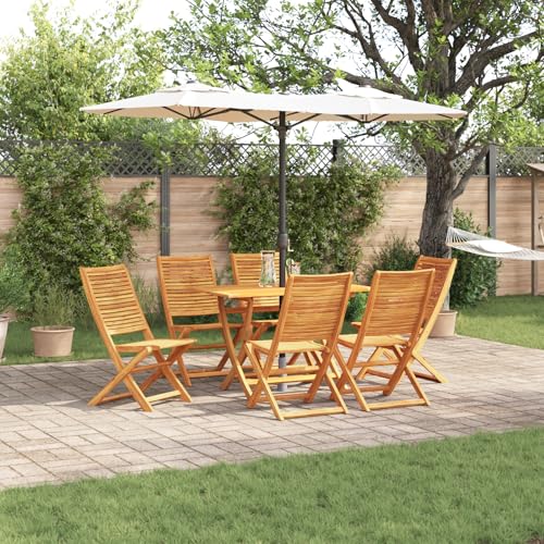 Youuihom 7 teiliges Gartendining Set aus Massivholz Akazie Klappbarer Esstisch mit 6 Stühlen Modernes Design für Balkon Terrasse und Garten Youuihom 7 teiliges Gartendining Set aus Massivholz Akazie Klappbarer Esstisch mit 6 Stühlen Modernes Design für Balkon Terrasse und Garten von Youuihom