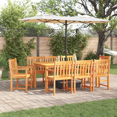Youuihom 8-Sitzer Esstisch Set aus Massivholz Akazie Rustikales Gartentisch Set mit 8 Stühlen Rechteckiger Outdoor Tisch für Terrasse Garten und Balkon Youuihom 8-Sitzer Esstisch Set aus Massivholz Akazie Rustikales Gartentisch Set mit 8 Stühlen Rechteckiger Outdoor Tisch für Terrasse Garten und Balkon von Youuihom