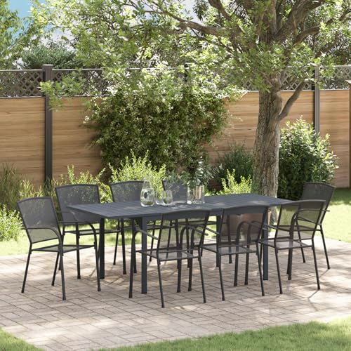 Youuihom Ausziehbarer Gartentisch mit 8 Stühlen Anthrazit Höhenverstellbar Wetterbeständig aus Stahl Rechteckig für Garten Terrasse und Balkon Youuihom Ausziehbarer Gartentisch mit 8 Stühlen Anthrazit Höhenverstellbar Wetterbeständig aus Stahl Rechteckig für Garten Terrasse und Balkon von Youuihom