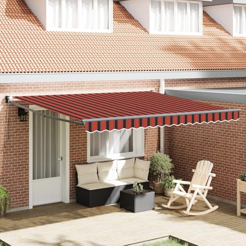 Youuihom Automatische Einziehbare Markise Orange Braun Gestreift 350x250 cm Wasserabweisender Markisenstoff mit Verstellbarem Winkel Robuste Bauweise für Balkon Terrasse und Garten Youuihom Automatische Einziehbare Markise Orange Braun Gestreift 350x250 cm Wasserabweisender Markisenstoff mit Verstellbarem Winkel Robuste Bauweise für Balkon Terrasse und Garten von Youuihom