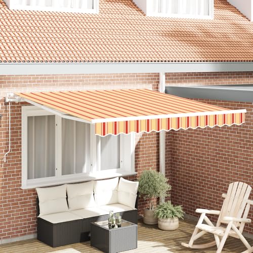 Youuihom Automatische einziehbare Markise Gelb Orange 3.5 x 2.5 m Modernes Design mit Streifenmuster Robuster Sonnenschutz für Balkon Terrasse und Garten Youuihom Automatische einziehbare Markise Gelb Orange 3.5 x 2.5 m Modernes Design mit Streifenmuster Robuster Sonnenschutz für Balkon Terrasse und Garten von Youuihom