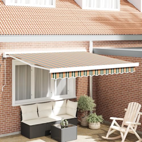 Youuihom Automatische einziehbare Markise Grün und Gelb Gestreift 300x250 cm Rechteckige Polyester Markise mit Stabiler Bauweise Einfache Montage für Terrasse Balkon und Garten Youuihom Automatische einziehbare Markise Grün und Gelb Gestreift 300x250 cm Rechteckige Polyester Markise mit Stabiler Bauweise Einfache Montage für Terrasse Balkon und Garten von Youuihom