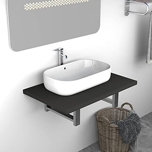 Youuihom Badezimmer Wandregal Grau 60x40x16,3 cm Modernes Badregal aus Holzwerkstoff & Metall mit Starker Halterung Platzsparend für WC Bad und Gäste-WC Youuihom Badezimmer Wandregal Grau 60x40x16,3 cm Modernes Badregal aus Holzwerkstoff & Metall mit Starker Halterung Platzsparend für WC Bad und Gäste-WC von Youuihom