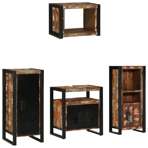 Youuihom Badezimmerschrank Schmal 40 x 35 x 90 cm aus Massivem Recyceltem Holz Industrielles Design mit Wandmontage und Vielseitiger Aufbewahrung für Kleine Badezimmer Youuihom Badezimmerschrank Schmal 40 x 35 x 90 cm aus Massivem Recyceltem Holz Industrielles Design mit Wandmontage und Vielseitiger Aufbewahrung für Kleine Badezimmer von Youuihom