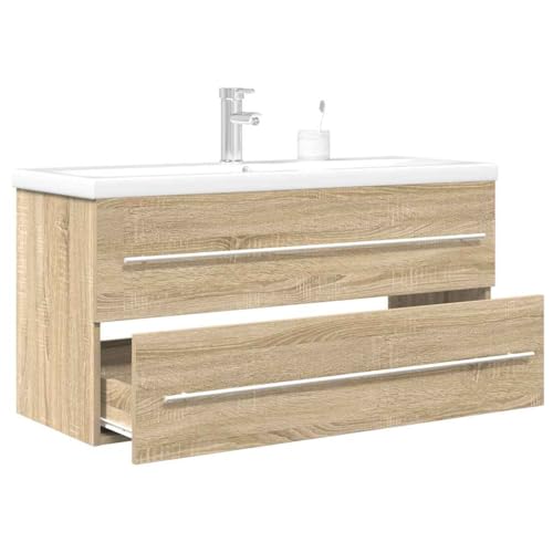 Youuihom Badezimmerschrank mit Waschbecken 100 x 38,5 x 48 cm Sonoma Eiche Holzwerkstoff & Keramik Waschtisch Set mit Stauraum Platzsparend und Langlebig für Bad WC oder Gästezimmer Youuihom Badezimmerschrank mit Waschbecken 100 x 38,5 x 48 cm Sonoma Eiche Holzwerkstoff & Keramik Waschtisch Set mit Stauraum Platzsparend und Langlebig für Bad WC oder Gästezimmer von Youuihom