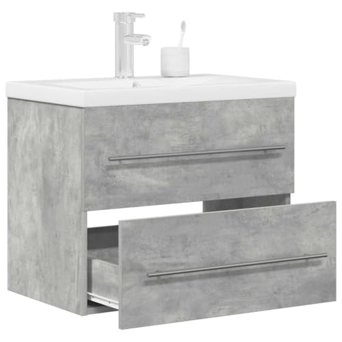 Youuihom Badezimmerschrank mit Waschbecken Set Betongrau 60 x 38,5 x 48 cm Holzwerkstoff & Keramik Stauraum & Platzsparend für Bad WC und Gästezimmer Youuihom Badezimmerschrank mit Waschbecken Set Betongrau 60 x 38,5 x 48 cm Holzwerkstoff & Keramik Stauraum & Platzsparend für Bad WC und Gästezimmer von Youuihom
