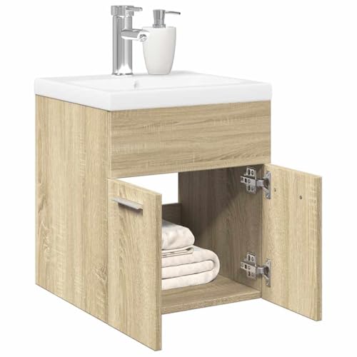 Youuihom Badmöbel-Set mit Waschbecken Sonoma-Eiche Holzwerkstoff 41 x 38,5 x 46 cm Stilvoller Badezimmerschrank mit Keramikbecken Praktischer Stauraum & Feuchtigkeitsbeständig für modernes Badezimmer Youuihom Badmöbel-Set mit Waschbecken Sonoma-Eiche Holzwerkstoff 41 x 38,5 x 46 cm Stilvoller Badezimmerschrank mit Keramikbecken Praktischer Stauraum & Feuchtigkeitsbeständig für modernes Badezimmer von Youuihom