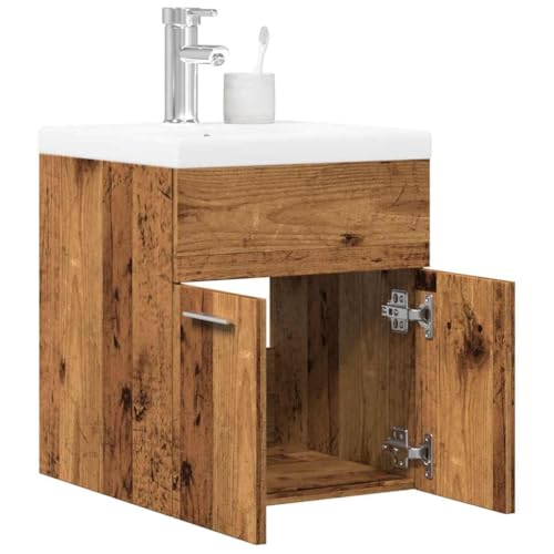 Youuihom Badmöbel-Set mit Waschbeckenunterschrank Altholz-Optik 41 x 38,5 x 46 cm Holzwerkstoff & Keramik Praktischer Stauraum & Feuchtigkeitsbeständig für Badezimmer WC & Gäste-WC Youuihom Badmöbel-Set mit Waschbeckenunterschrank Altholz-Optik 41 x 38,5 x 46 cm Holzwerkstoff & Keramik Praktischer Stauraum & Feuchtigkeitsbeständig für Badezimmer WC & Gäste-WC von Youuihom