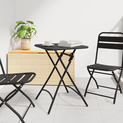 Youuihom Bistrotisch Anthrazit Klappbar 55x55x73 cm Quadratischer Beistelltisch aus Stahl mit Pulverbeschichtung Robust & Wetterfest für Balkon Terrasse und Garten von Youuihom