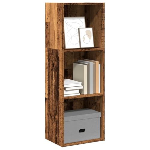 Youuihom Bücherregal Alt Holz-Optik Schmal Hoch 40x30x114cm Stehendes Regal aus Holzwerkstoff mit Offenen Fächern für Wohnzimmer Flur Büro von Youuihom